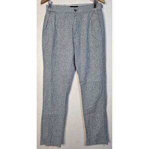 Even Tide Men 32x32 Pant Blue Linen Slim Stretch Waist Beach Cottage Trouser